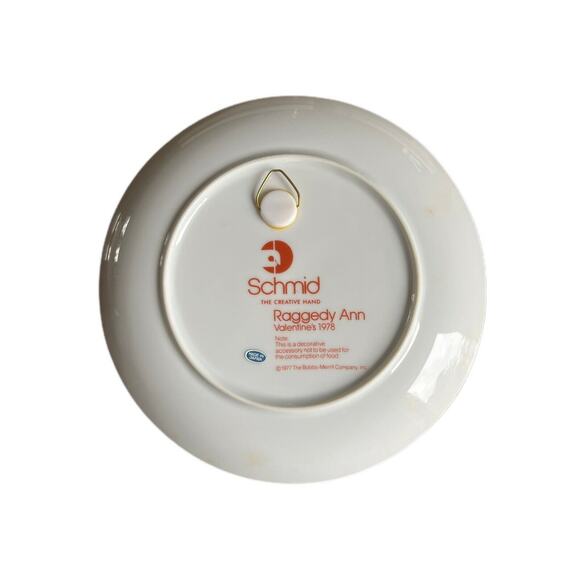 Vintage Raggedy Ann & Andy Valentines 1978 SCHMID Porcelain Collector's Plate! - Picture 7 of 7